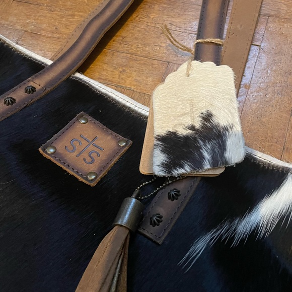 STS Ranchwear Classic Cowhide Tote Ladies Leather Zip Multi-Color - Picture 3 of 13